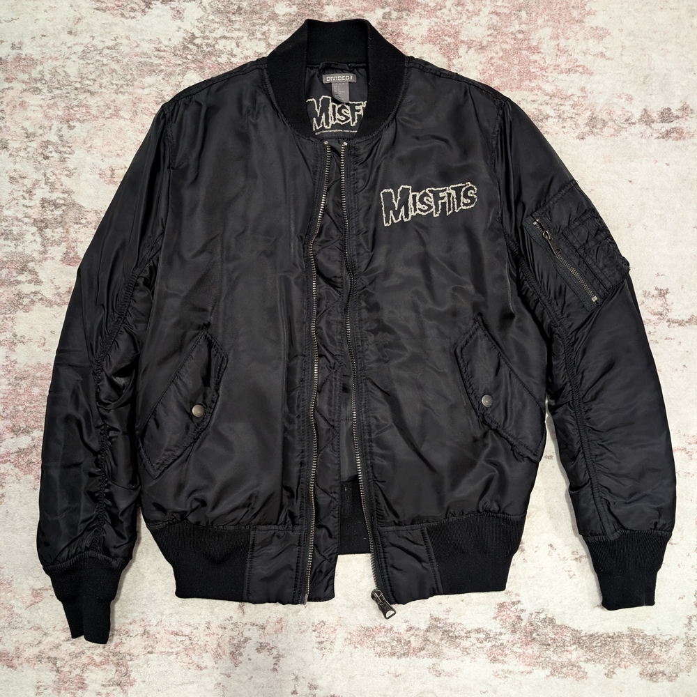H&M Misfits Black Bomber Jacket for Men